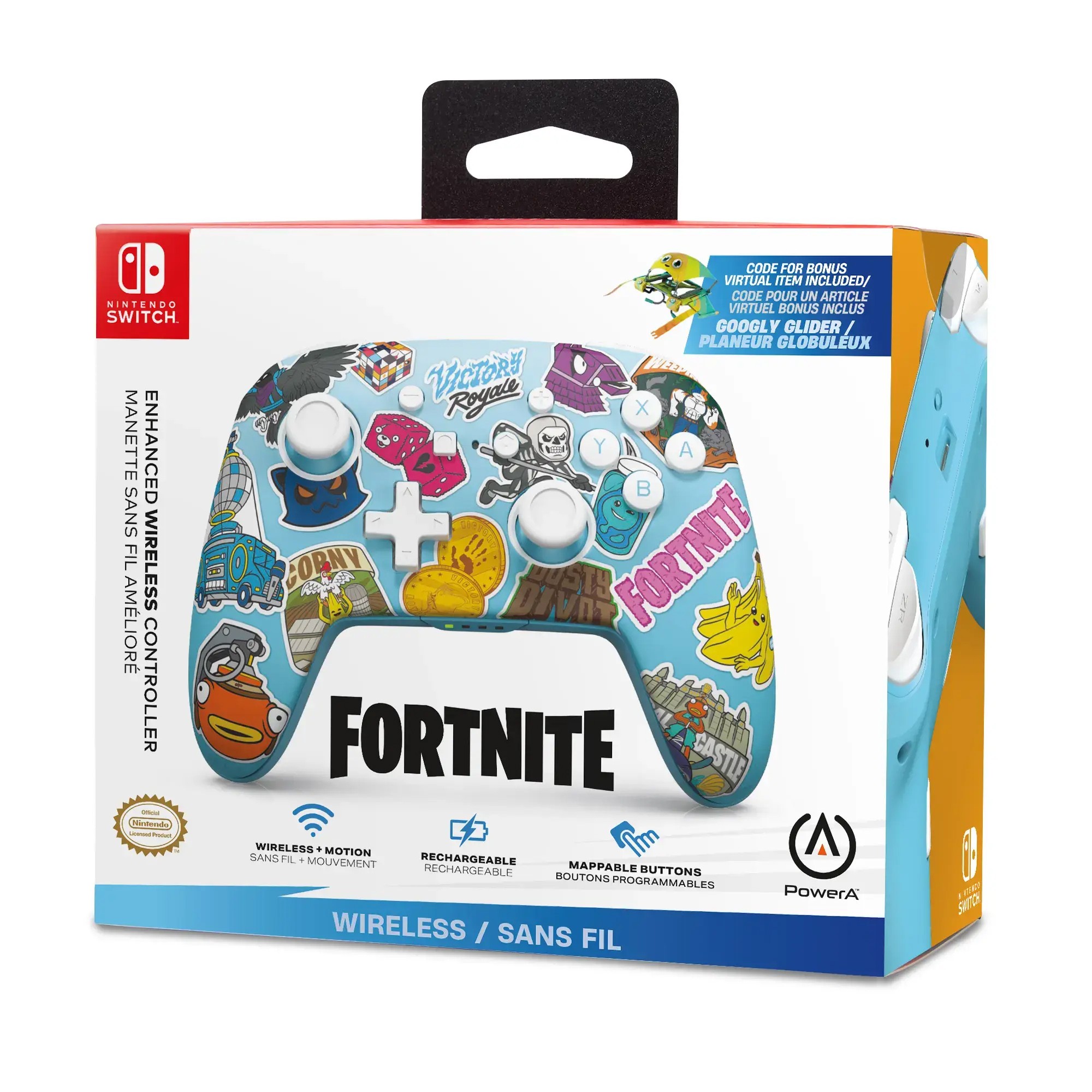 שלט לנינטנדו סוויץ - PowerA: Enhanced Wireless Controller - Fortnite Stickers Chargeable שלט לנינטנדו סוויץ - PowerA: Enhanced Wireless Controller - Fortnite Stickers Chargeable