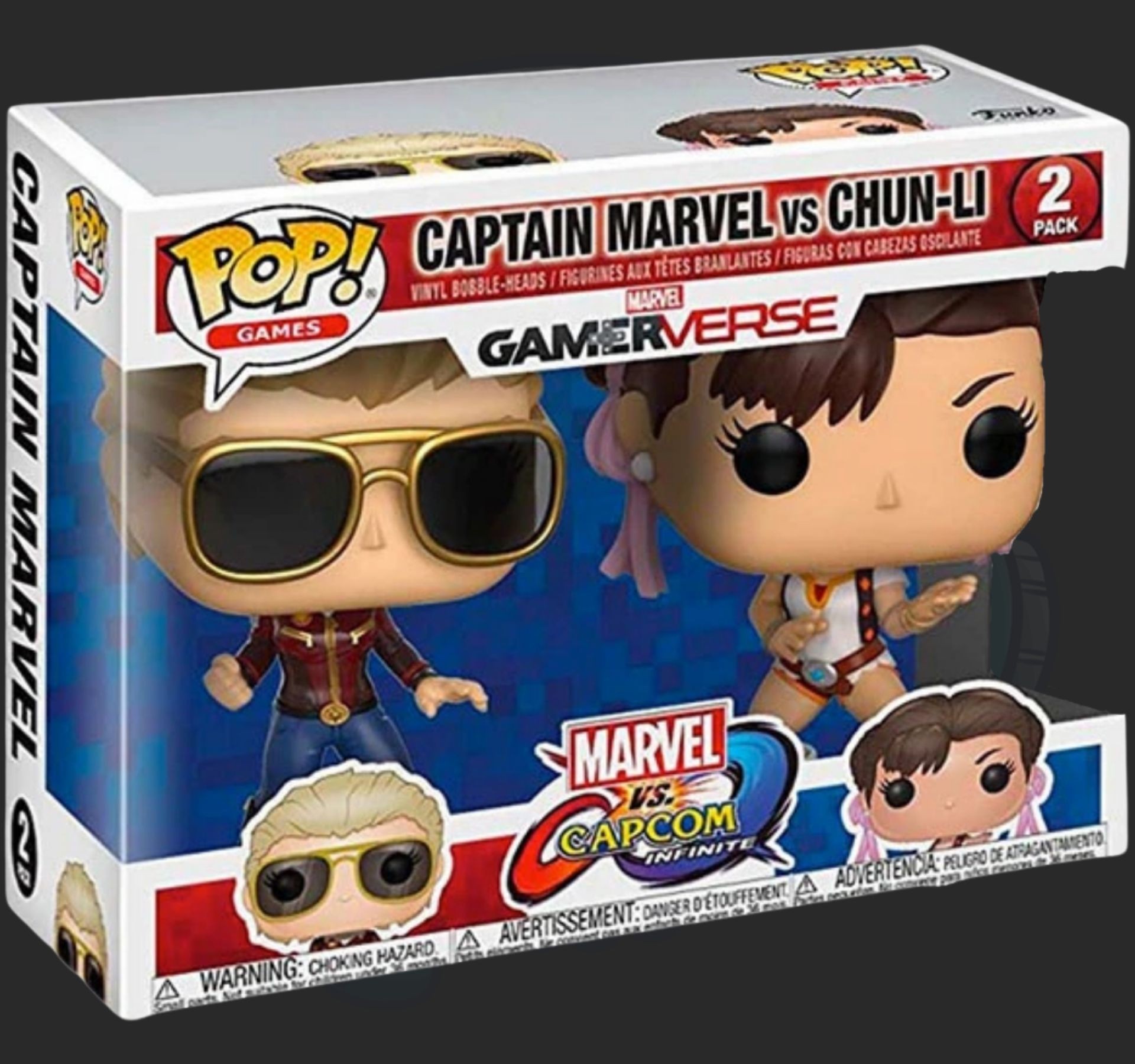 Funko pop 2 pack Marvel Vs Capcom Captain Marvel Vs Chun-Li