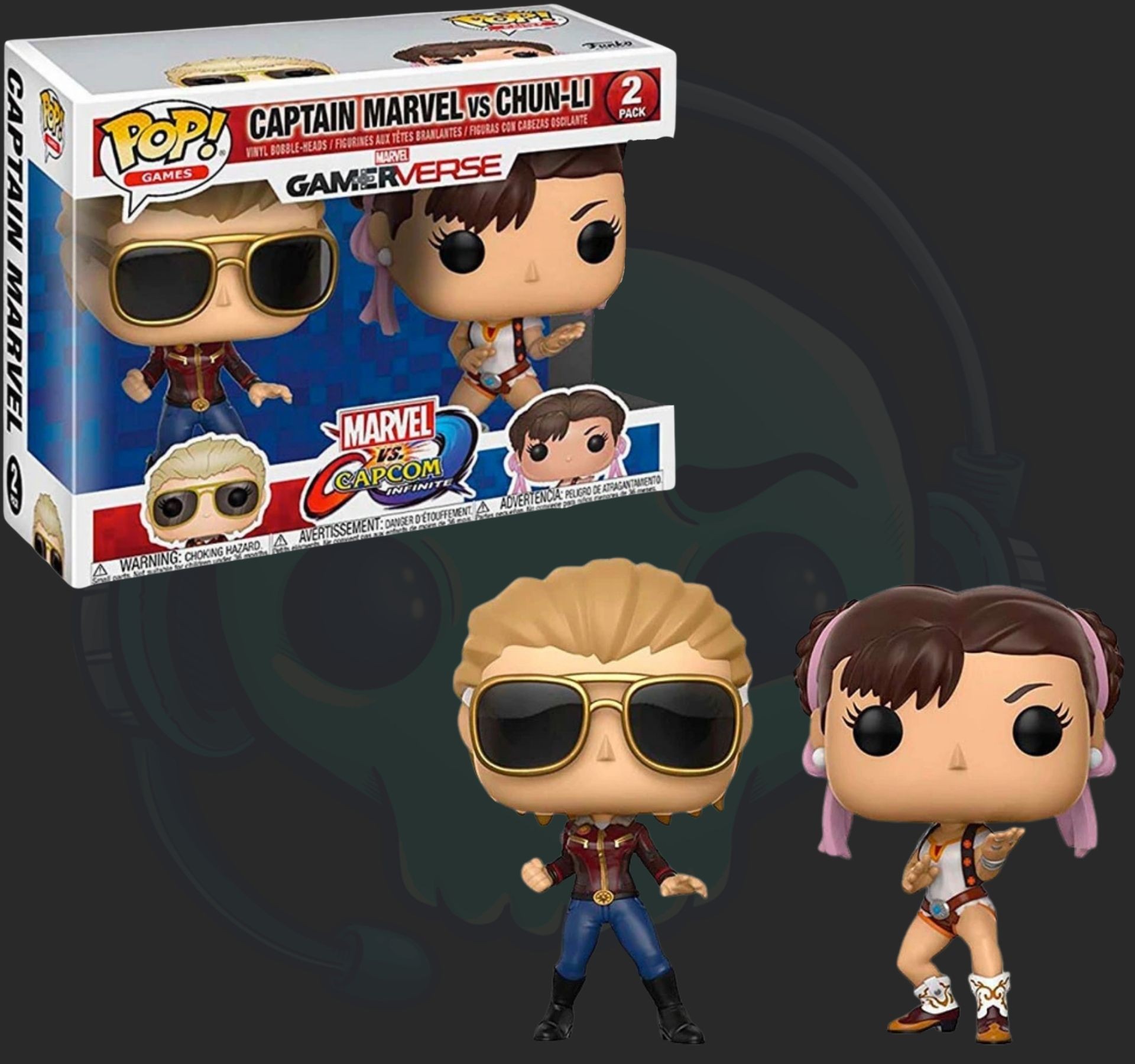 Funko pop 2 pack Marvel Vs Capcom Captain Marvel Vs Chun-Li