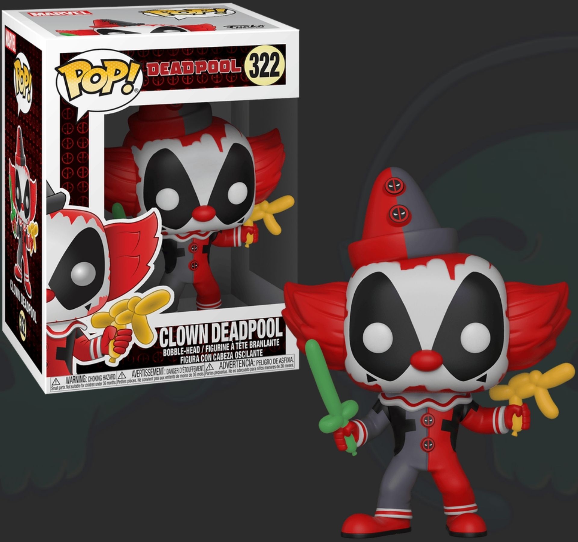 FUNKO POP DEADPOOL CLOWN DEADPOOL 322
