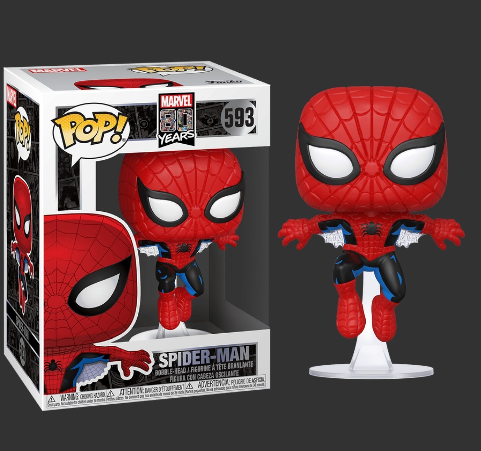 בובת פופ ספיידרמן הופעה ראשונה – Spider-Man First Appearance #593, Marvel 80 Years בובת פופ ספיידרמן הופעה ראשונה – Spider-Man First Appearance #593, Marvel 80 Years
