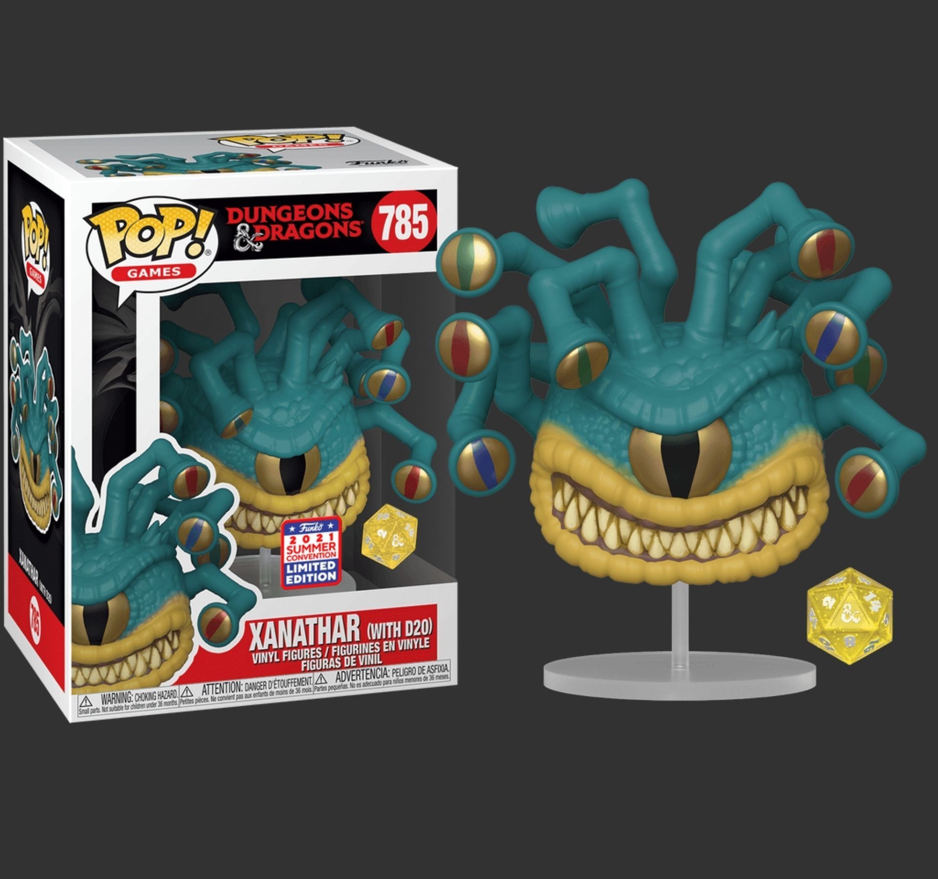 בובת פופ קסנת׳ר עם קוביית Xanathar with D20 #785, Dungeons & Dragons Summer Convention 2021 בובת פופ קסנת׳ר עם קוביית Xanathar with D20 #785, Dungeons & Dragons Summer Convention 2021