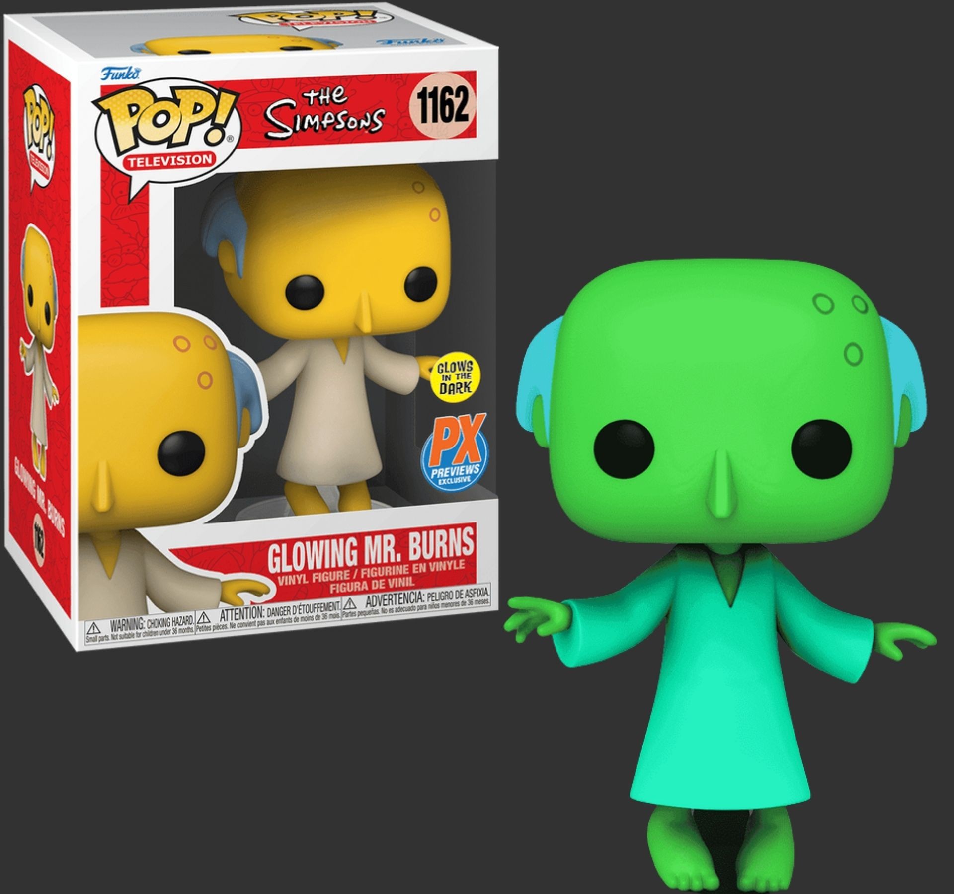 Funko Pop the Simpsons Glowing Mr Burns 1162 PX Exclusive Glow