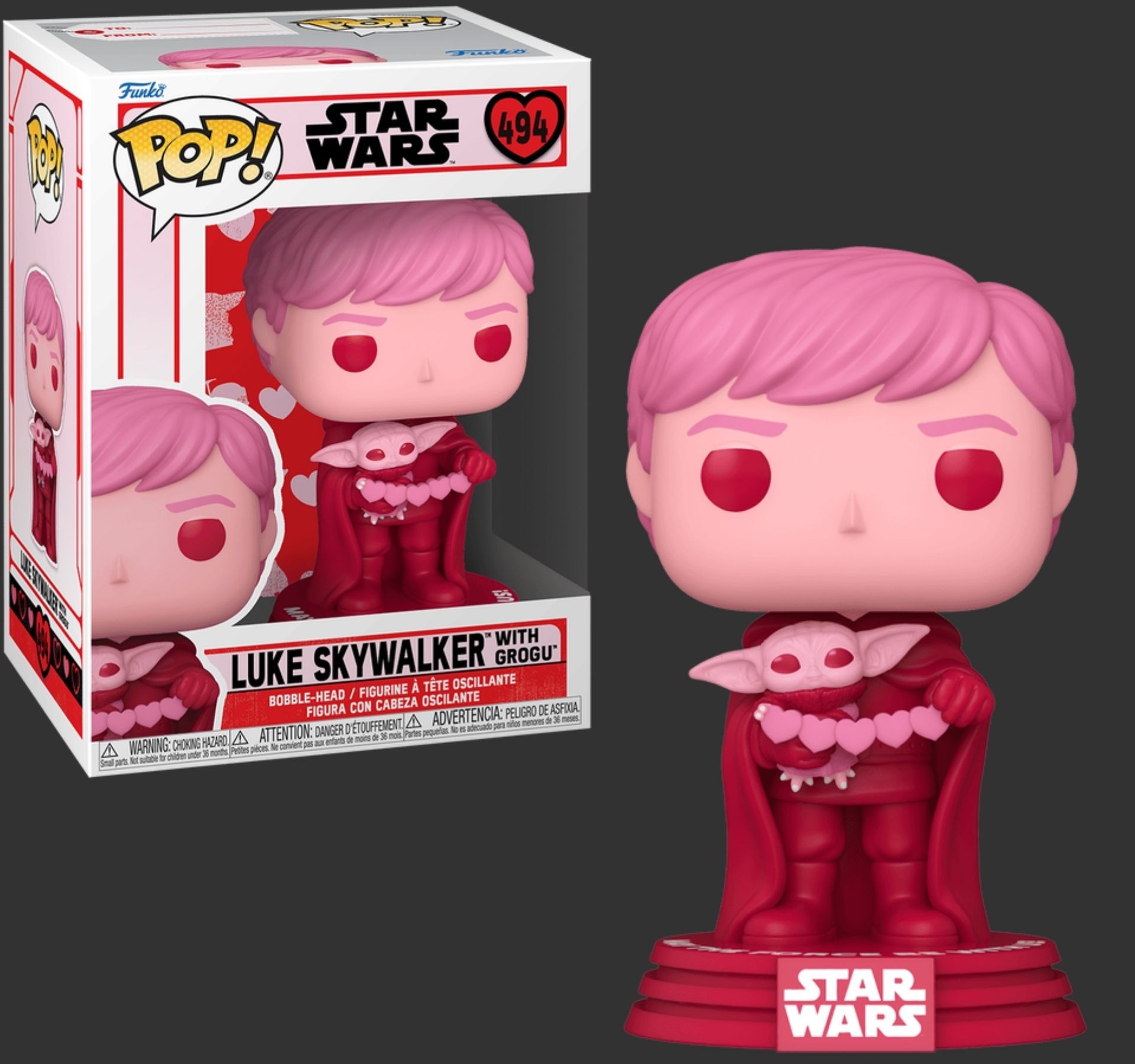 Funko Pop Star Wars Valentine Luke Skywalker wth Grogu 494