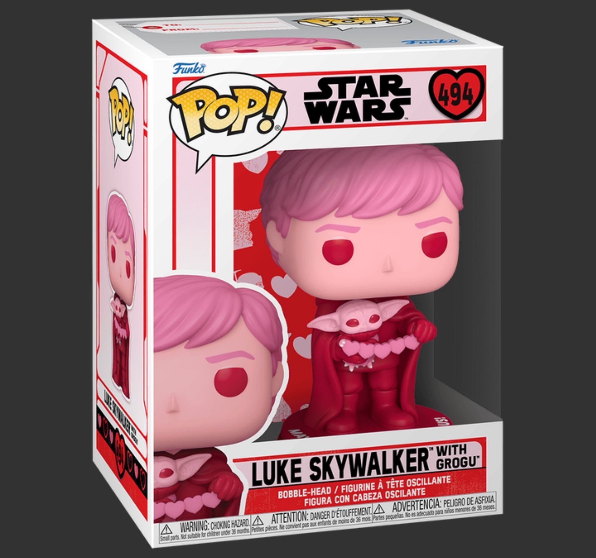 Funko Pop Star Wars Valentine Luke Skywalker wth Grogu 494