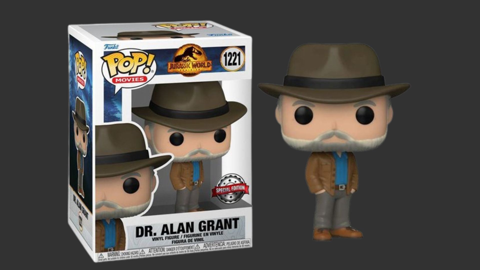 בובת פופ ד״ר אלן גרנט – Dr. Alan Grant #1221, Jurassic World SE בובת פופ ד״ר אלן גרנט – Dr. Alan Grant #1221, Jurassic World SE