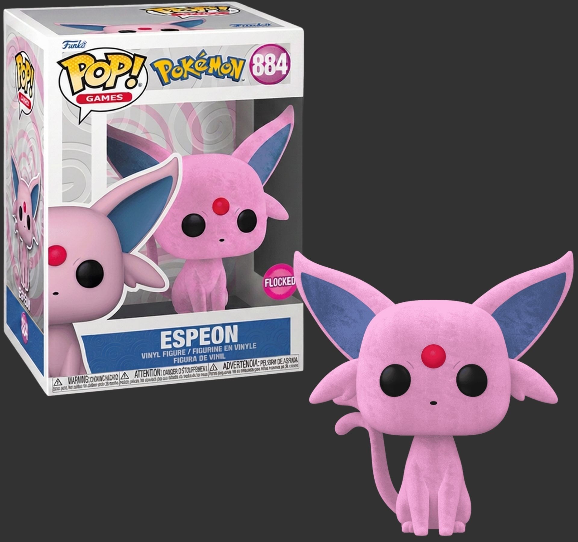 בובת פופ אספאון – Espeon #884, Pokemon Flocked בובת פופ אספאון – Espeon #884, Pokemon Flocked