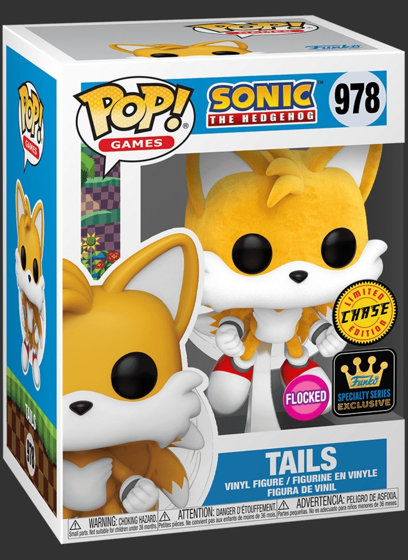 בובת פופ טיילס מעופף פרוותי – Tails (Flocked) #978, Sonic the Hedgehog Chase בובת פופ טיילס מעופף פרוותי – Tails (Flocked) #978, Sonic the Hedgehog Chase