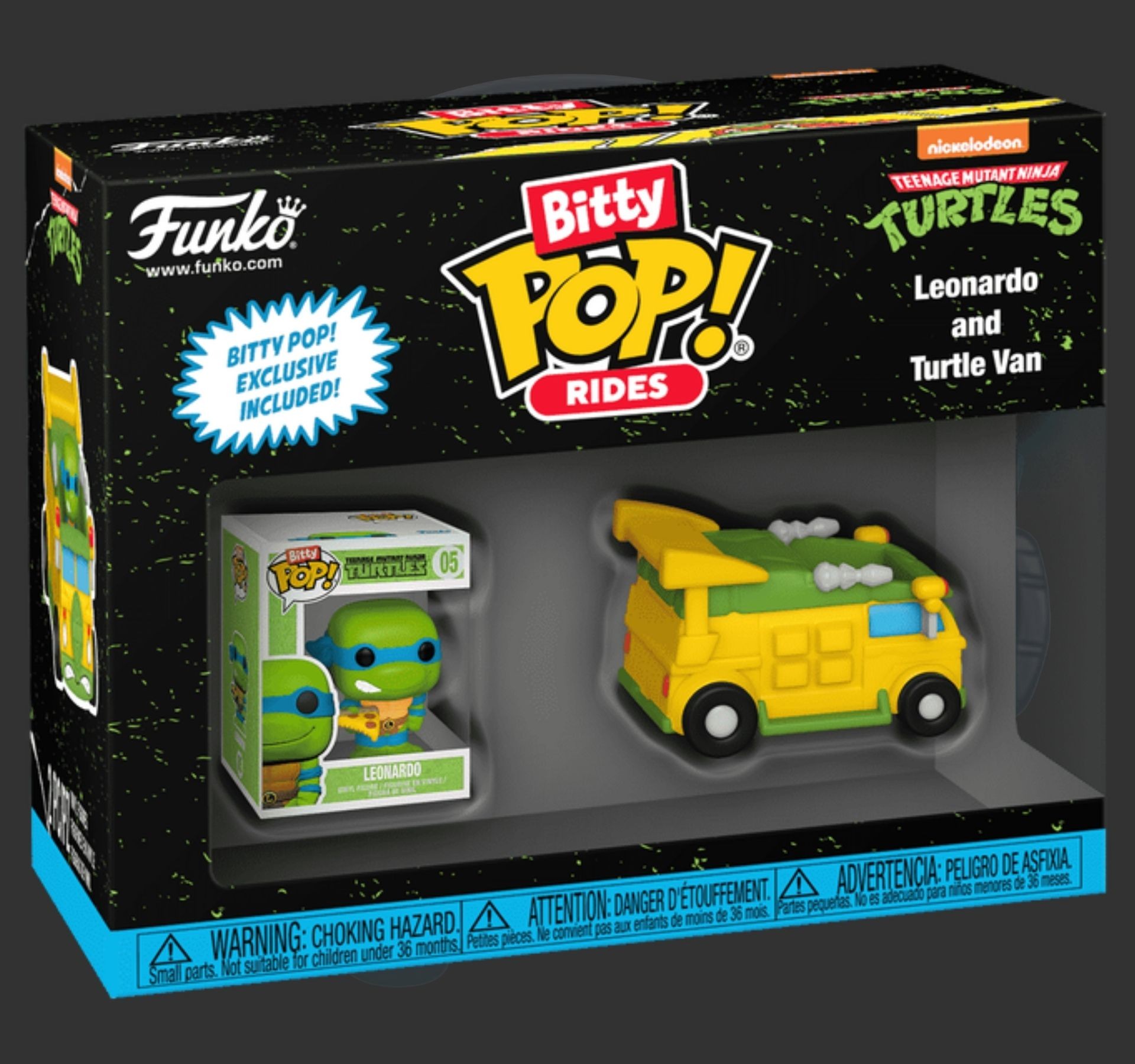 funko pop bitty ride TMNT Leonardo and Turtle Van