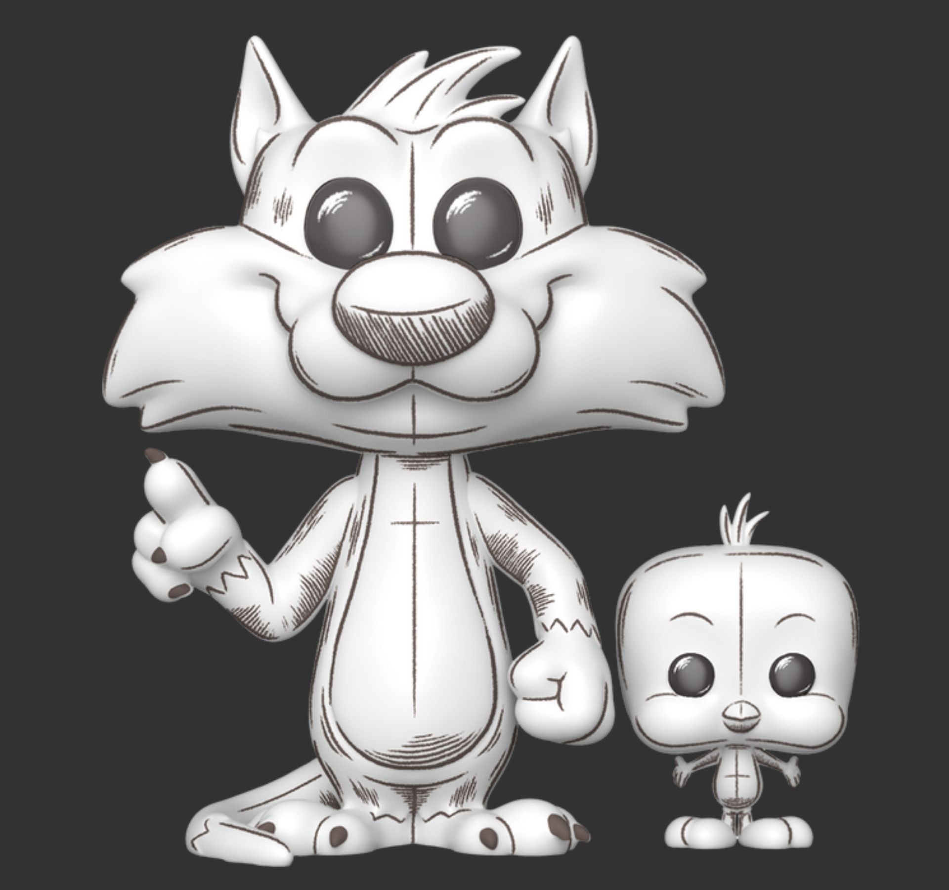 Funko Pop Looney Tunes Pop Buddy Sylvester andTweety Sketched Deco 2013