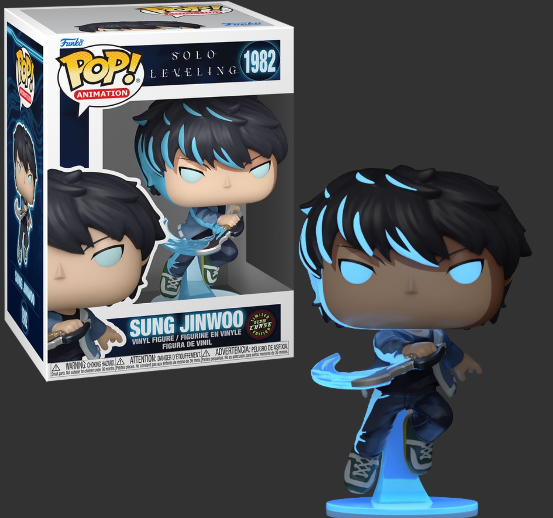 Funko Pop Solo Leveling  Sung Jinwoo 1982 chase glow