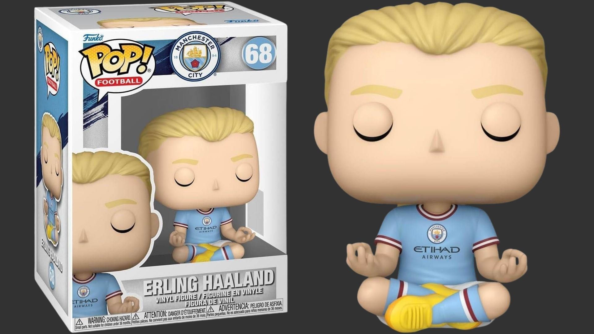 בובת פופ ארלינג האלאנד – Erling Haaland #68, Manchester City Football בובת פופ ארלינג האלאנד – Erling Haaland #68, Manchester City Football